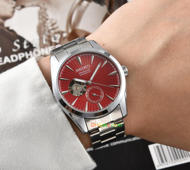 Womens mens SEIKOity Automatic movement wristwatches comfortable rubber strap waterproof luminous top quality watches