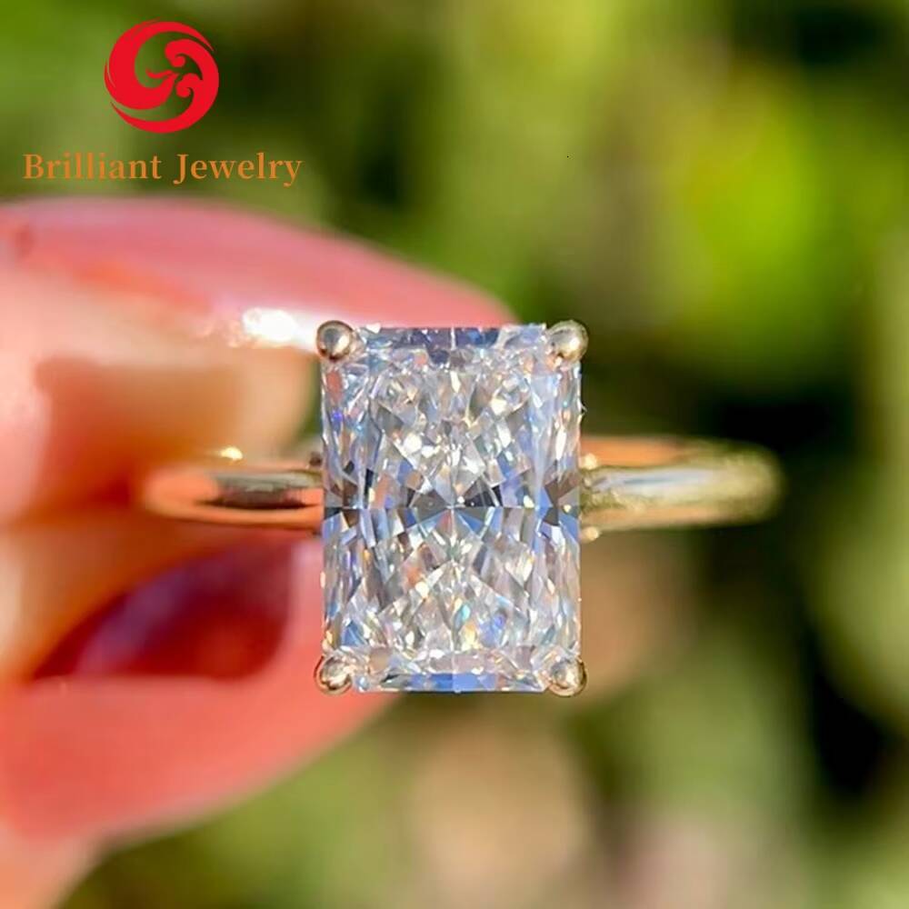 Custom Radiant Cut Lab Diamond Ring 14k 18k Solid Gold IGI Certified CVD HPHT Lab Grown Diamond Ring Anniversary Wedding Gift