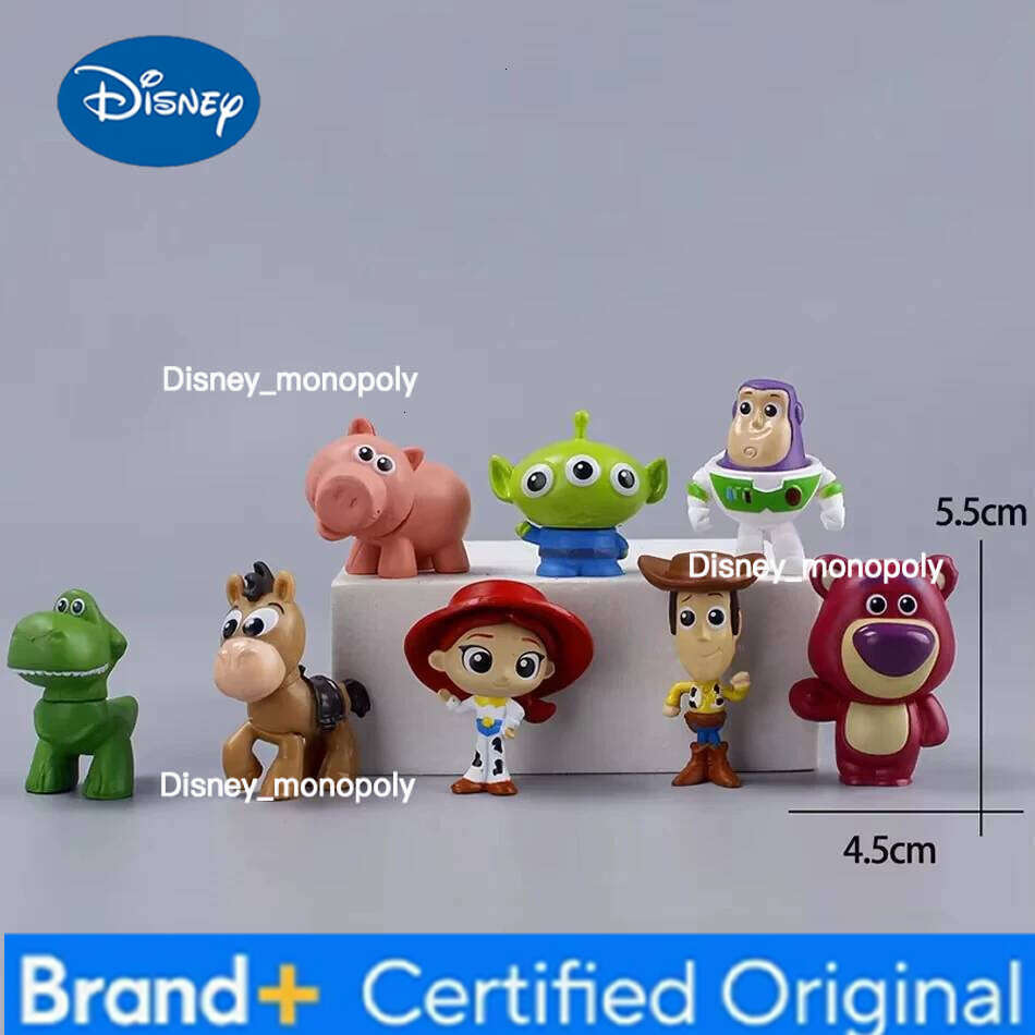 Disney 8pcs / Set Story Action Cartoon Model Doll Car Decoration Cake Accessories Anime Figure Toy Children's Gift H260105