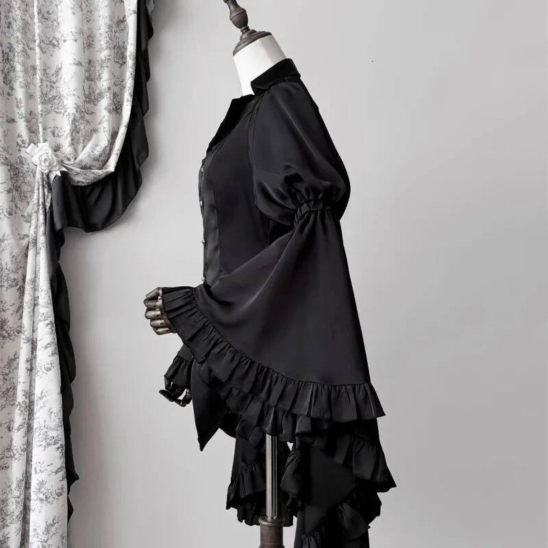 Bestseller 2025 Vintage Elegant Women Tops Lolita Shirt Gothic Flare Sleeve Blouses Female Tshirt Y2k Aesthetic Casual Retro Tees Fashion ddmytues