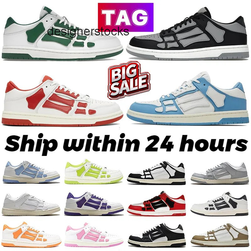 Designer Sneakers mens Casual Shoes Skel Top Low Genuine Leather Sneaker White Green Black Grey Brown womens shoe Red women Sports amirishoee amiris amirima1 3SXM