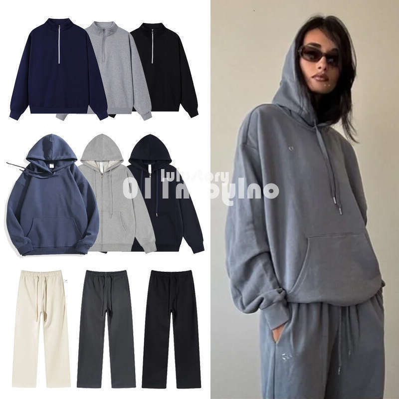 2026 Women Alonessities Men Sets Designer Zip Sweatshirt Sweatpants Pullover Hoodie Alonessities Jacket Pullover Yoga 1/4 Full Zip Crew jacket Pants Clothes