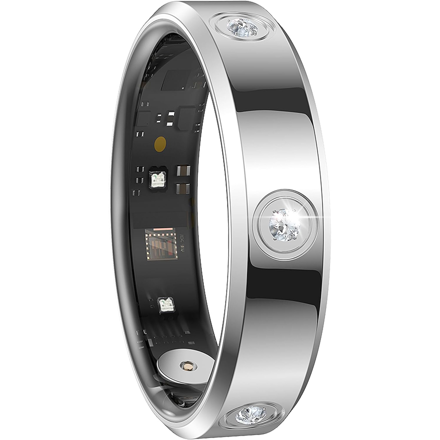 HR01 Smart Ring for Women Fitness Ring Health Ring with Diamonds Fitness Tracker with Heart Rate Sleep Monitor No Subscription Fee for Android iOS
