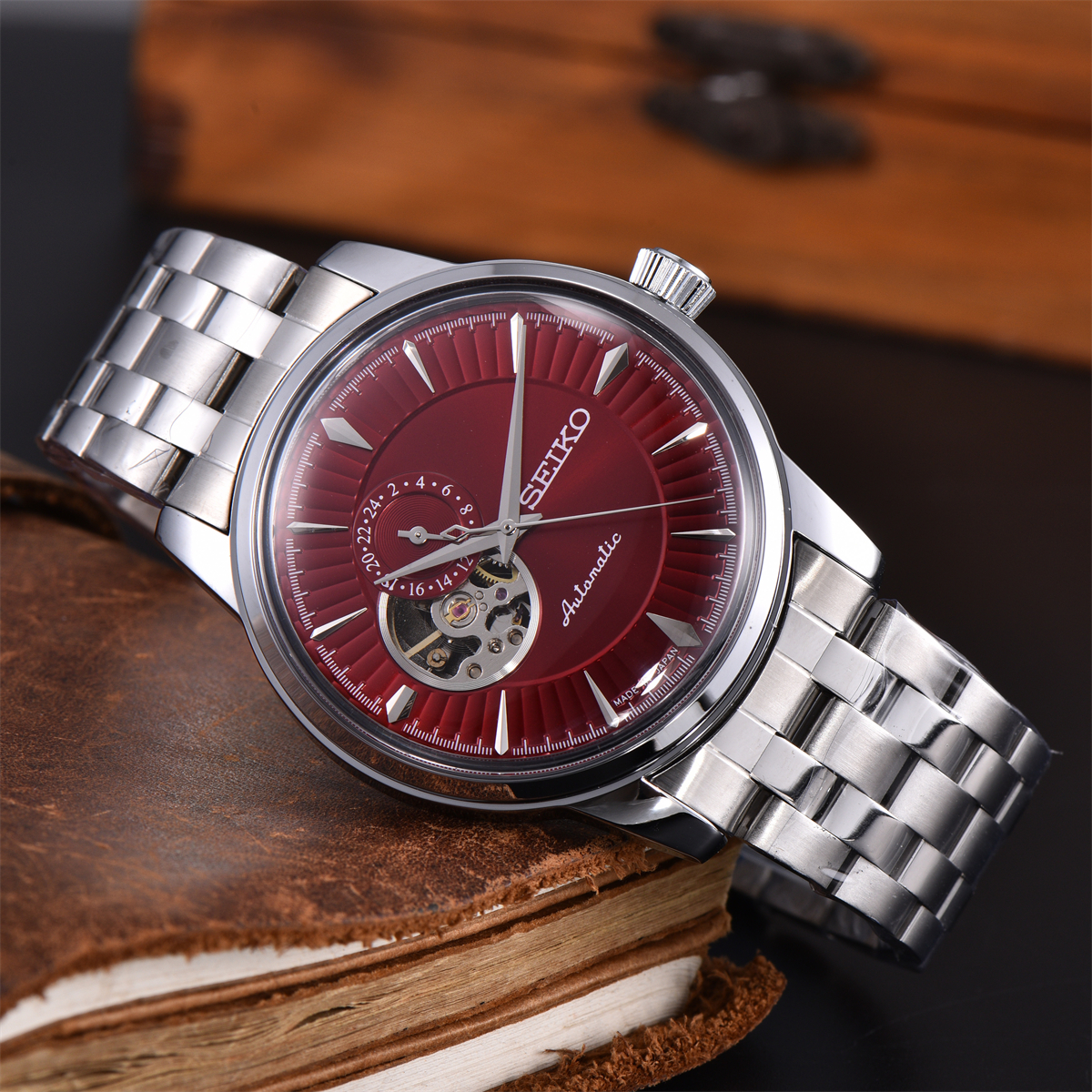 HOT Womens mens SEIKOity Automatic movement wristwatches comfortable rubber strap waterproof luminous top quality watches montre de luxe gold watch #142
