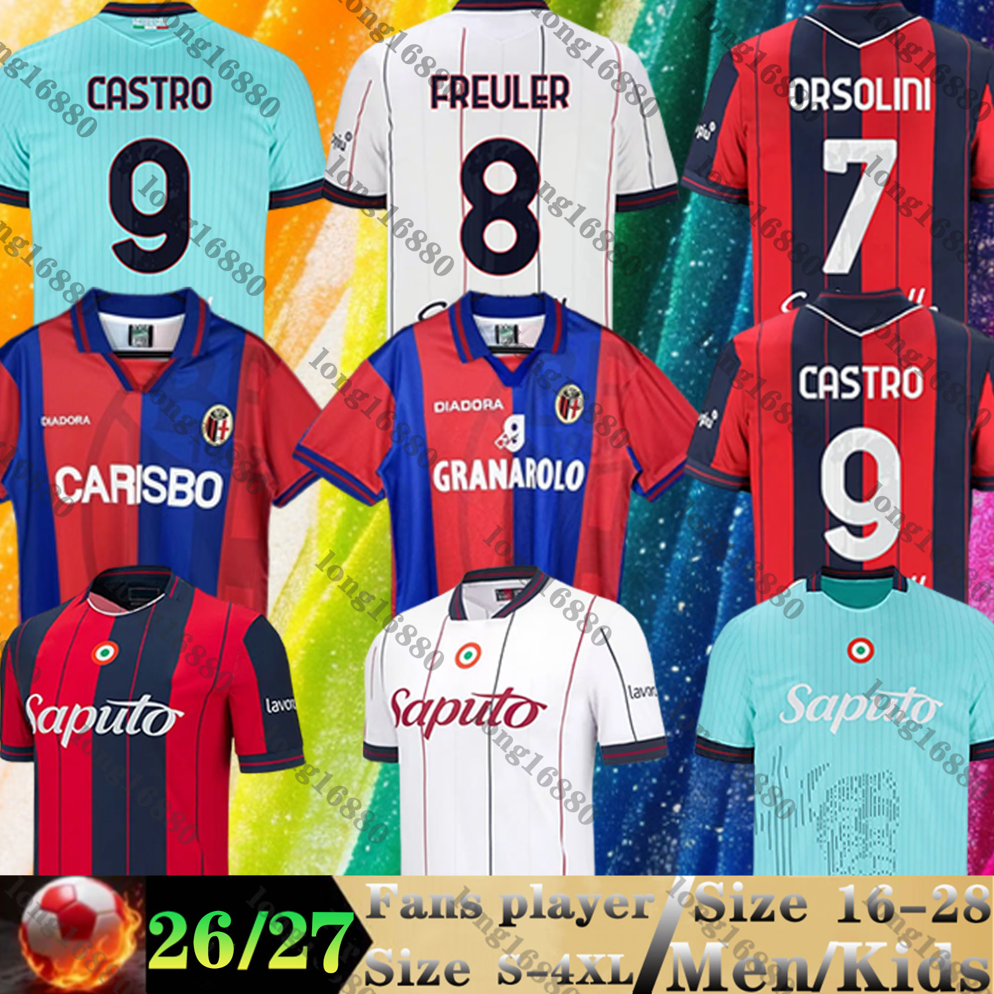25 26 Bologna 3rd Soccer Jerseys Retro 96 98 ORSOLINI CAMBIAGHI NDOYE DALLINGA CASTRO AEBISCHER MORO FREULER FERGUSON FABBIAN 2025 2026 Men Kids Kits football shirts