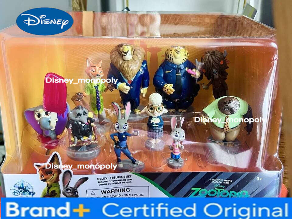 Disney Zootopia Nick Wilde And Judy Hopps Figure Toy Set Collectible Model Ornament Gift Box for Kids Birthday Present H260105 H260105