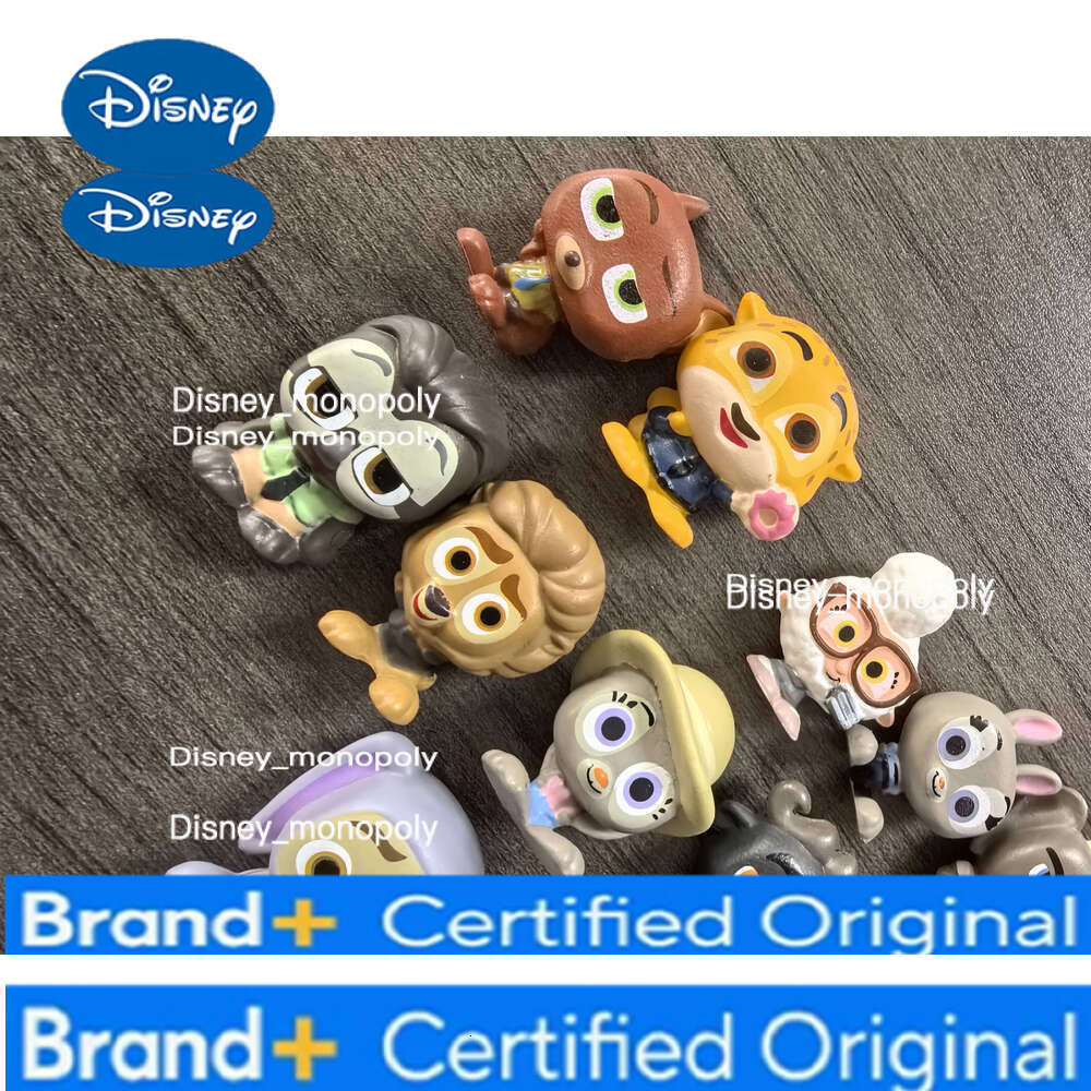 Disney 12pcs Anime Figures Doorables Rabbit Fox Police Officer Series Goat Lion Zoo Collection Model Toys Children Gifts H260105