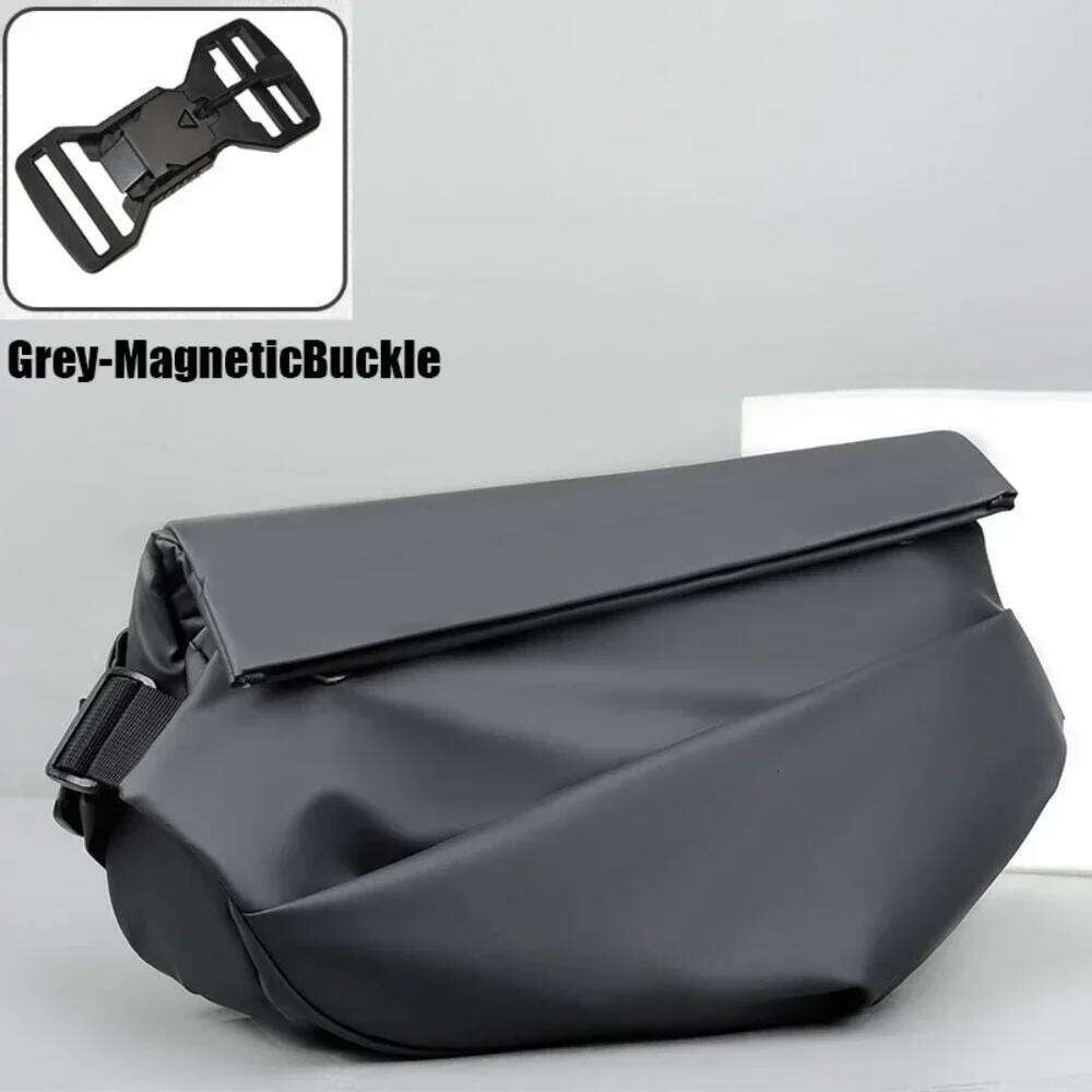 Premium Waterproof Magnetic Buckle Crossbody Personality Fashion Messenger Black Minimalist Shoulder Bags Men Bag