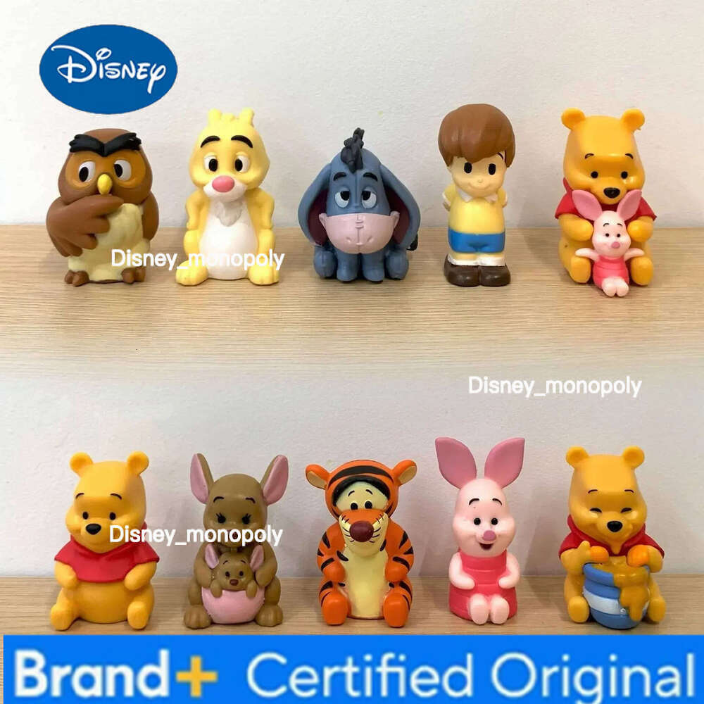 Disney 10pcs/Set Winnie The Pooh Piglet Tigger Eeyore Rabbit Owl Anime Action Figures Toy Cartoon Collection Doll Model For Kids H260105 H260105