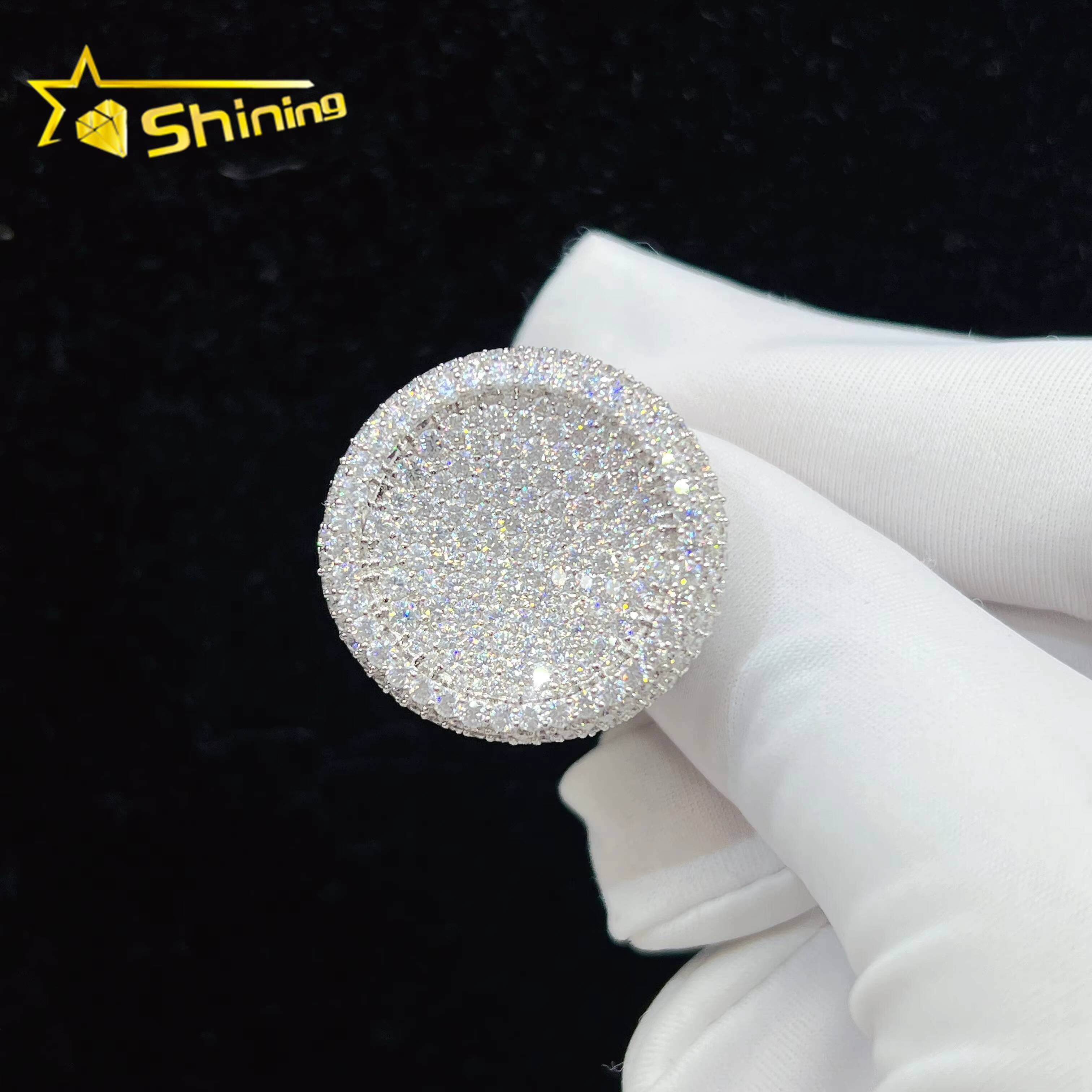 Ready to Ship Vvs Moissanite Diamond 925 Sterling Silver Hip Hop Luxury Iced Out Ring