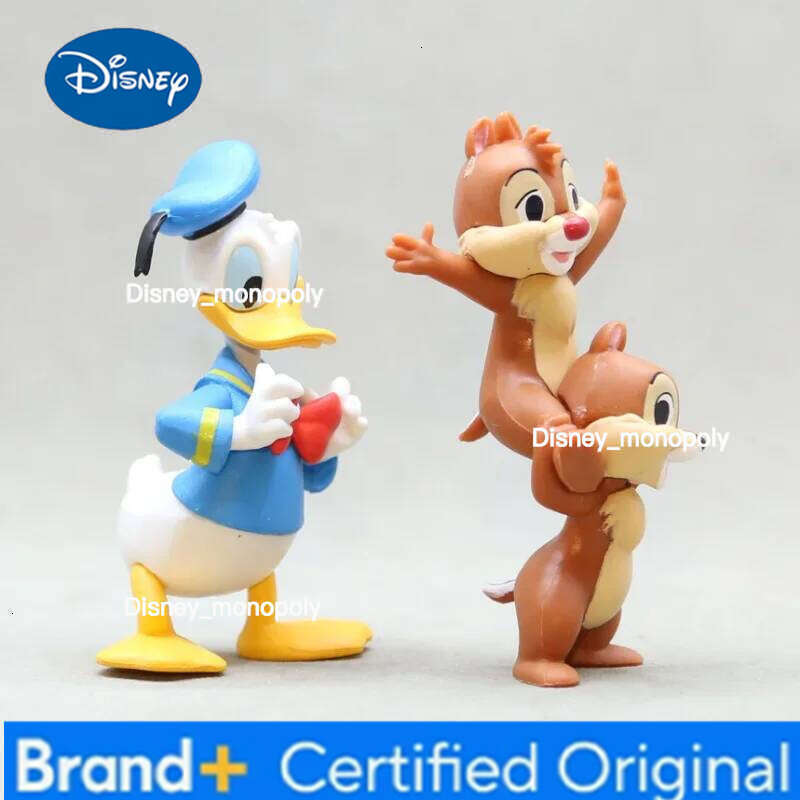 Disney 7cm Kawaii Donald Duck Chip Dale Action Figure Mini Model Hobby Toy Birthday Gift Cake Party Decoration Kids Charm Doll H260105