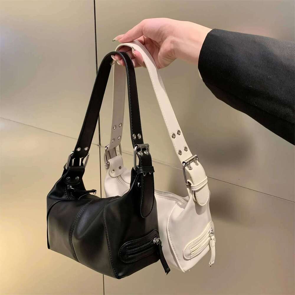 Y2K Style Bag Women Trendy Motorcycle Handbag Minimalist Shoulder Purse For Girls Street Wear