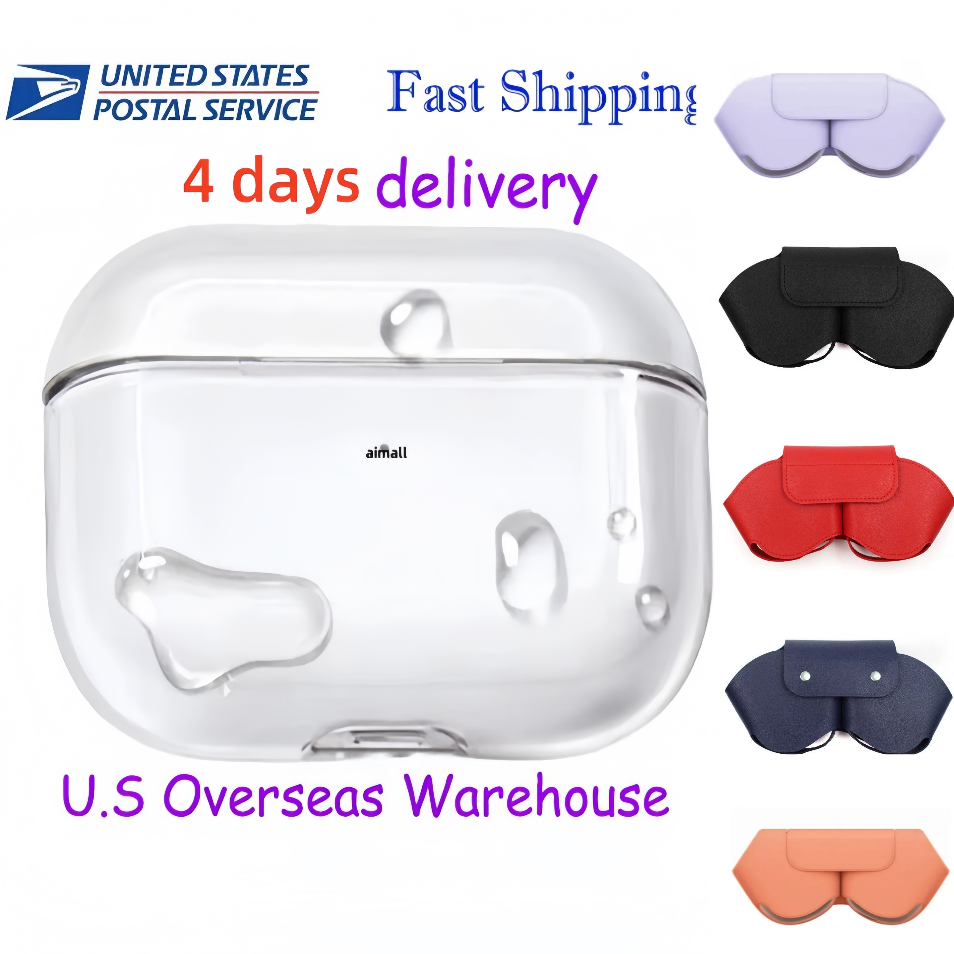 USA Max Warehouse Top Quality for pods Pro 2 2nd gen Air 2 3 4 Earphones Air 4 Bluetooth Headphone Accessories Silicone Protective Case Wireless Charging Box Case