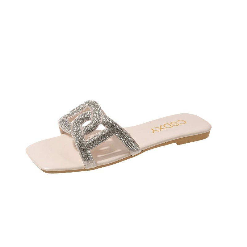 Free shipping Summer new one-piece slippers with anti slip and odor proof soft bottom for casual one-piece cool slippers Dainty black