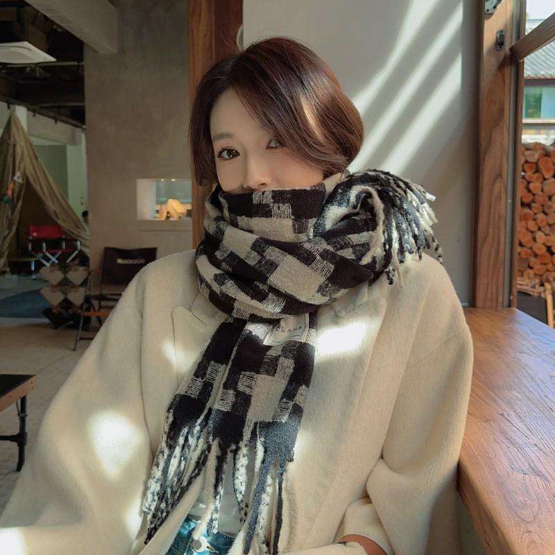 2024 New Melad Warm Thickened Large Windmill Fashion Korean Sweet Woven Imitation Cashmere Scarf