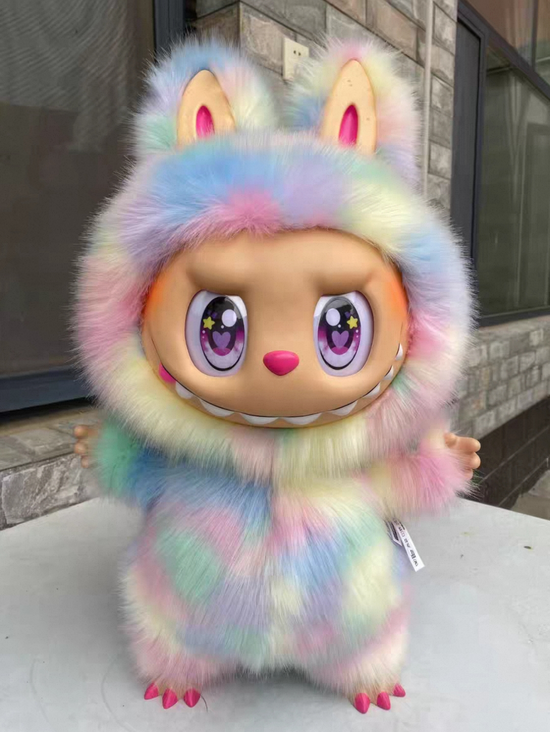 58cm Jumbo for Monsters ZIMOMO I Found You Rainbow Labubu Angel Clouds Large Plush Toy QIAOWANTONG