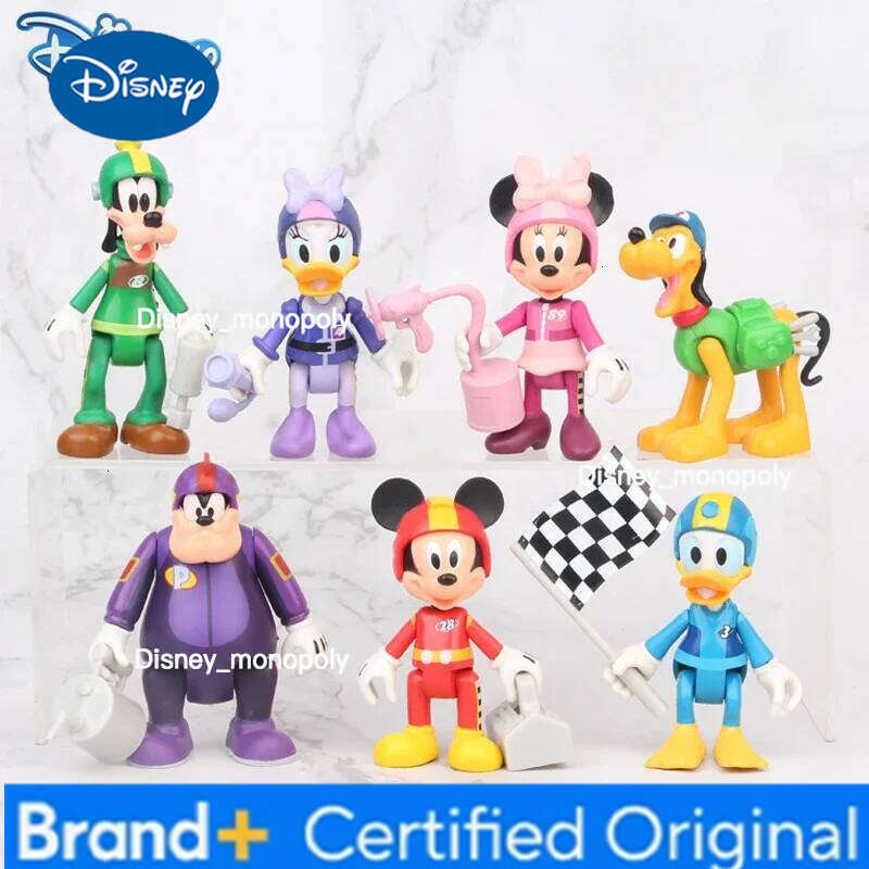 Disney 7Pcs/Set Mickey Mouse Kawaii Action Figures Minnie Donald Daisy Duck Goofy Pluto Model Toys Doll Hobby Kids Great Gift H260105