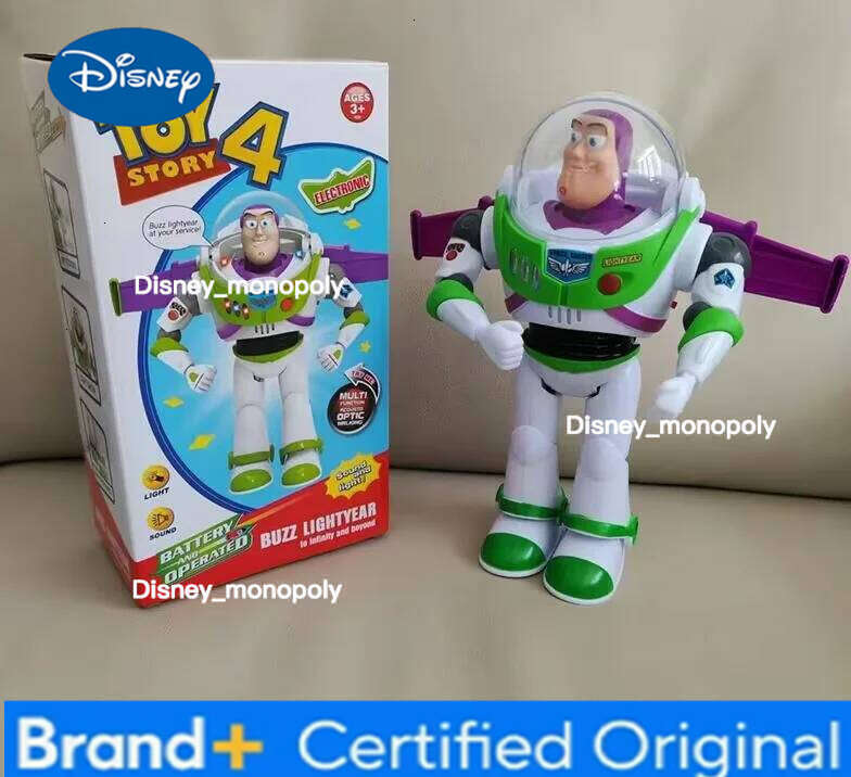 Disney Toy Story Buzzlightyear Cartoon Figure Model Toys Pixar Electric Walking Light Robot Action Doll Kids Birthday Gift H260105