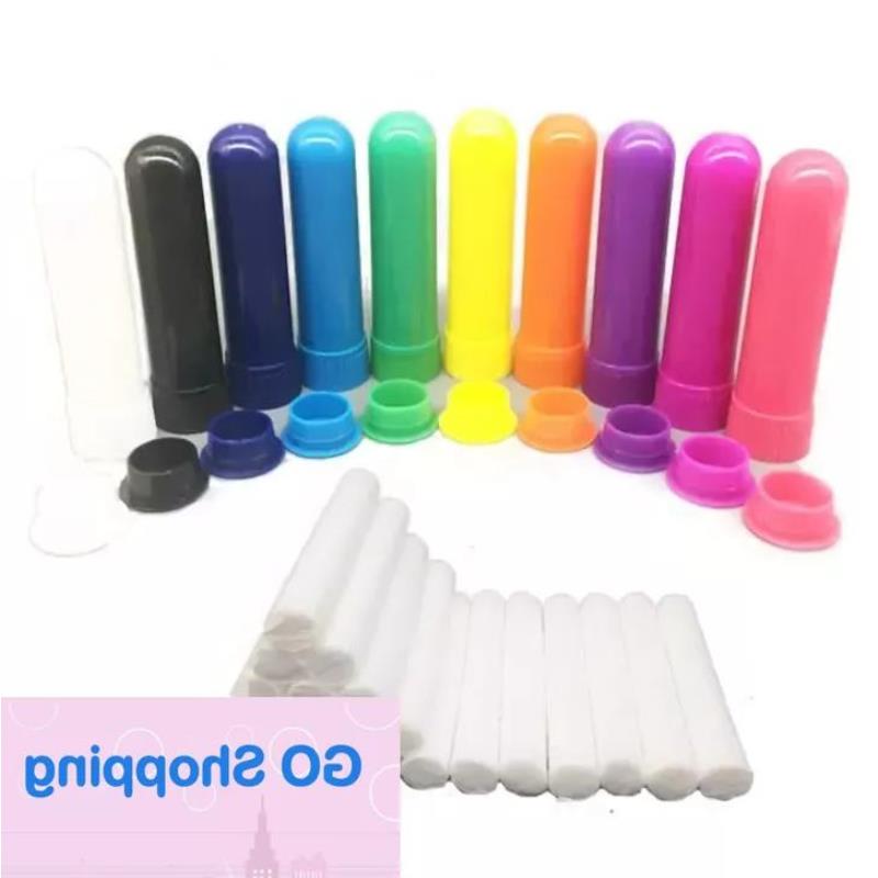 100 Sets Colored Essential Oil Aromatherapy Blank Nasal Inhaler Tubes Diffuser With Quality Cotton Wicks Odcod