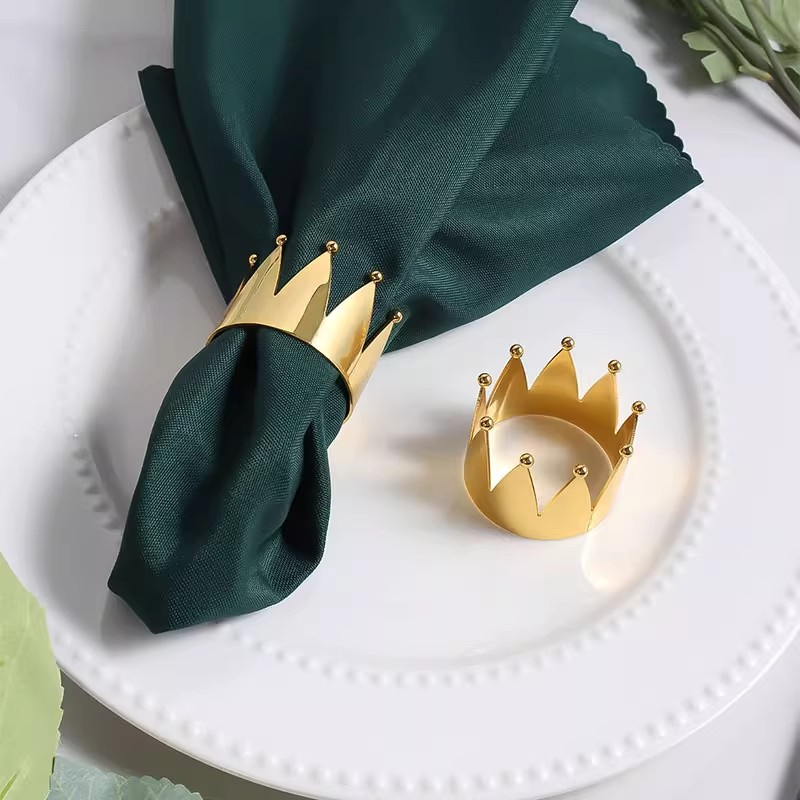 Crown Napkin Ring Gold Silver Cafe Table Napkin Holder