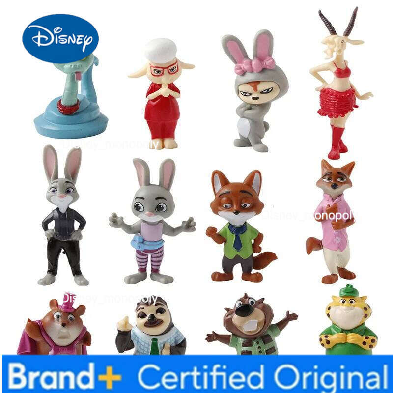 Disney 12Pcs/Set Zootopia 2 Zootropolis Doll Toy Nick Judy Gary Gazelle Cartoon Anime Action Figure Model Cake Ornaments Gift H260105