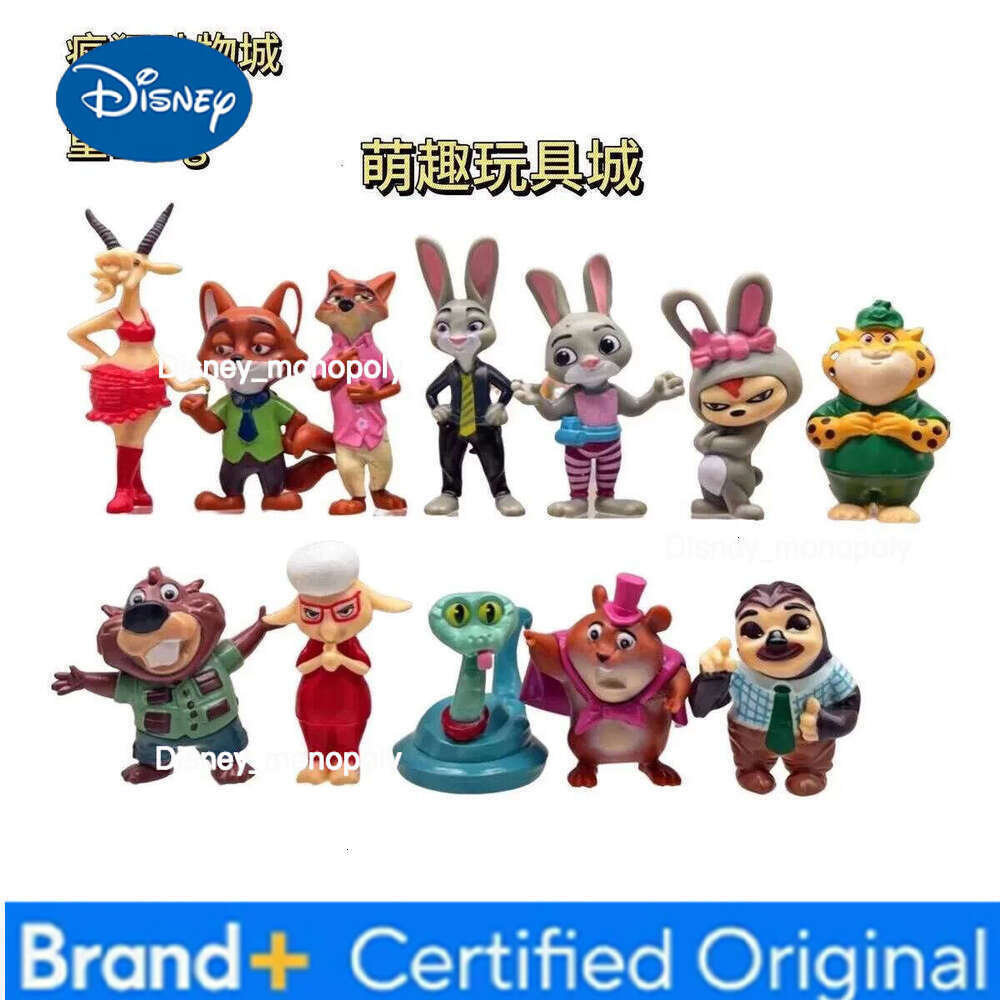 Disney 12Pcs Zootopia 2 Cartoon Anime Nick Fox Judy Zootropolis Utopia Action Figure Toys kids Room Ornaments Cake Topper H260105 H260105