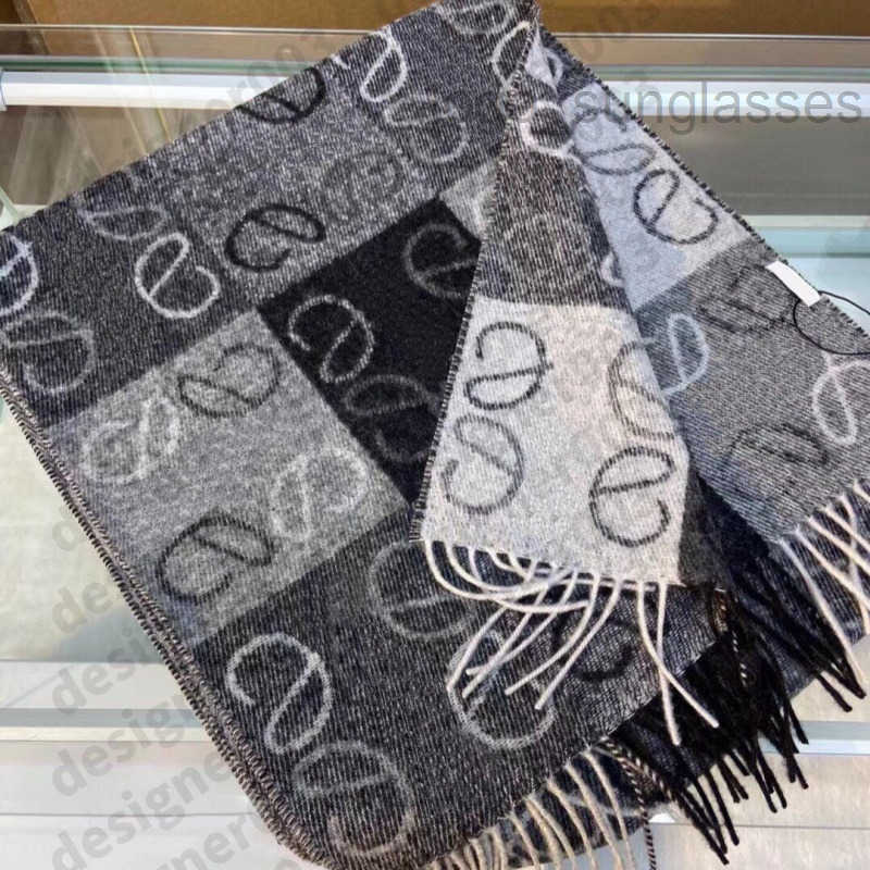 Winter designer scarf warm cashmere luxury scarf women checkerboard fashion jacquard schal khaki blue cold proof tassel sjaal Warmer scarf luxury cashmere scarf
