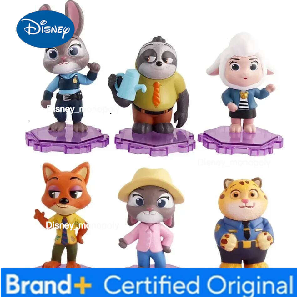 Disney Hot Zootopia Series Good Sitting Blind Box Figurines Cute Judith Nick Flash Finnick Desktop Ornaments Kids Birthday Gifts H260105 H260105