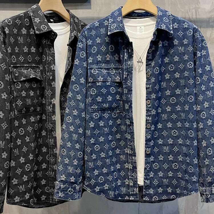 Men's Casual Shirts Men's Shirts American Retro Checkered for Men Trendy Ins Design Sense Niche Spring Jacket Youth Denim Daily Commute Men&