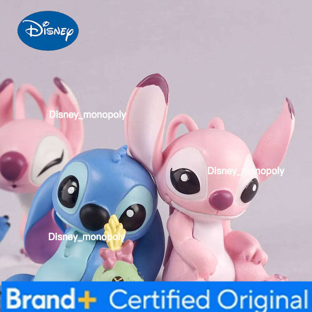 Disney Lovers Model Doll Angel Kissing Stitch Statue Desktop Display Figurines Ornaments Valentine's Day girlfriend Gifts H260105 H260105