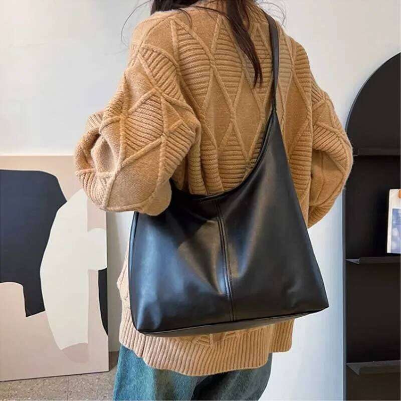 2026 Women's Leather Tote Large Vintage Shoulder Purse Lightweight Work Bag Minimalist Durable Design Purses and Handbags