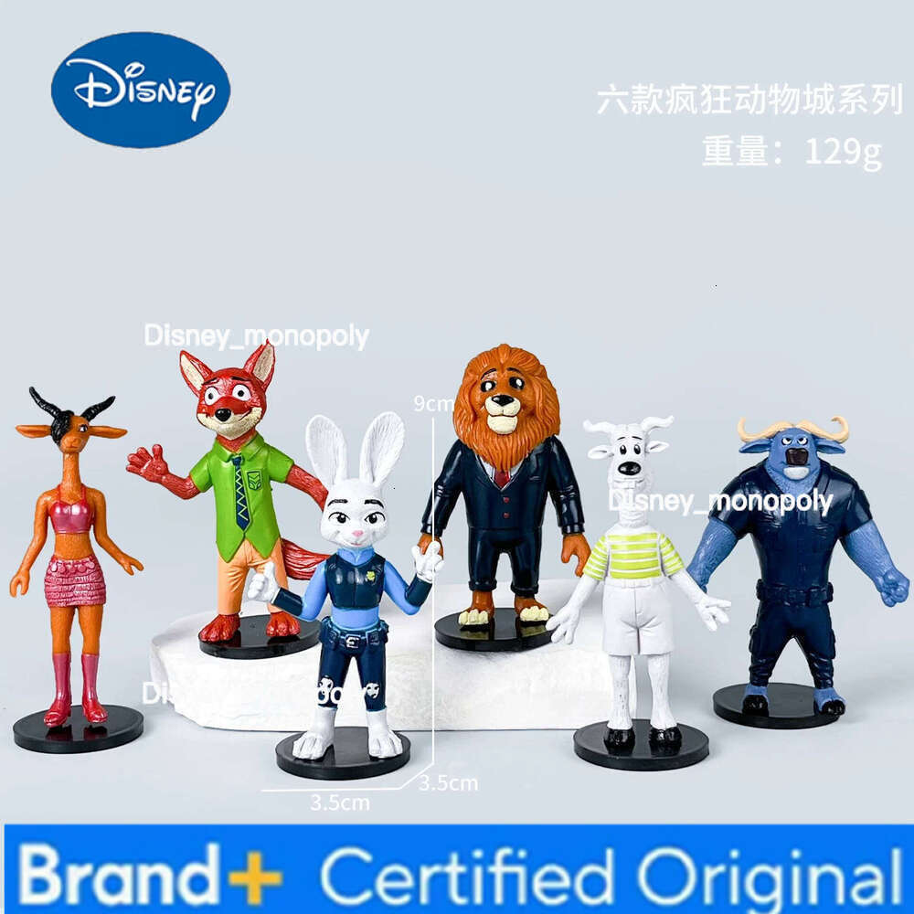 Disney Hot 6pcs set Zootopia 2 figurines anime models fox Nick rabbit Judy officer trendy peripheral ornaments gifts H260105 H260105