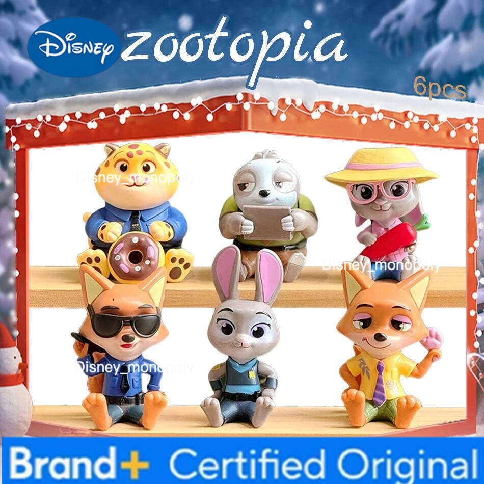 Disney New Zootopia Series Good Sitting Blind Box Figurines Cute Judith Nick Flash Finnick Desktop Ornaments Girl Toys Gifts H260105