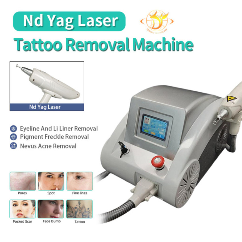 Hot Selling Q Switched Nd Yag Laser Beauty Machine For Tattoo Removal Acne Scar Spider Vein Removal Carbon Peeling 532Nm 1320Nm 1064Nm277