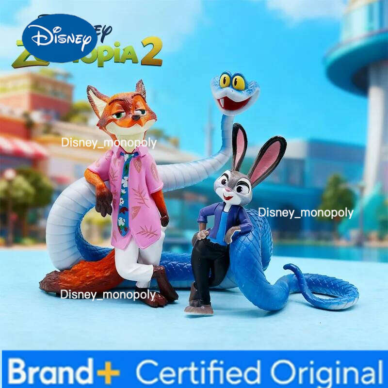 Disney Judy and Nick Zootopia 2 Movie Accessories Handmade Model Toy Snake Gary Anime Cartoon Fashion Car Desktop Ornament Gift H260105 H260105