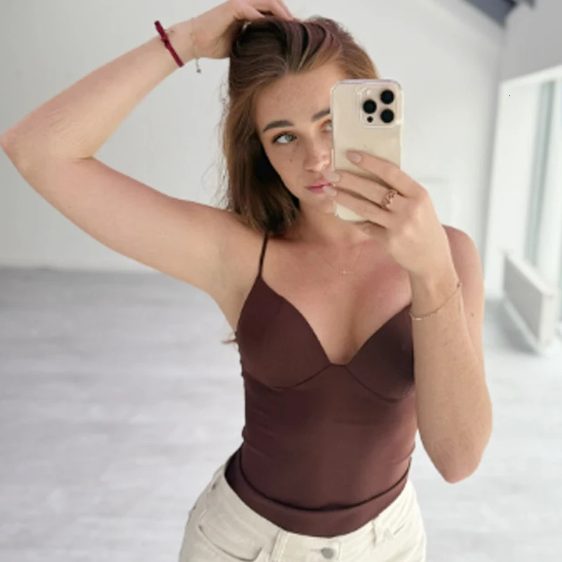 HXAO Burgundy Slip Top Women Summer Sexy Corset Tanks Camis Fashion Sleeveless Backless Bra Chic Elegant Bustier Camisole 260104 - view 6