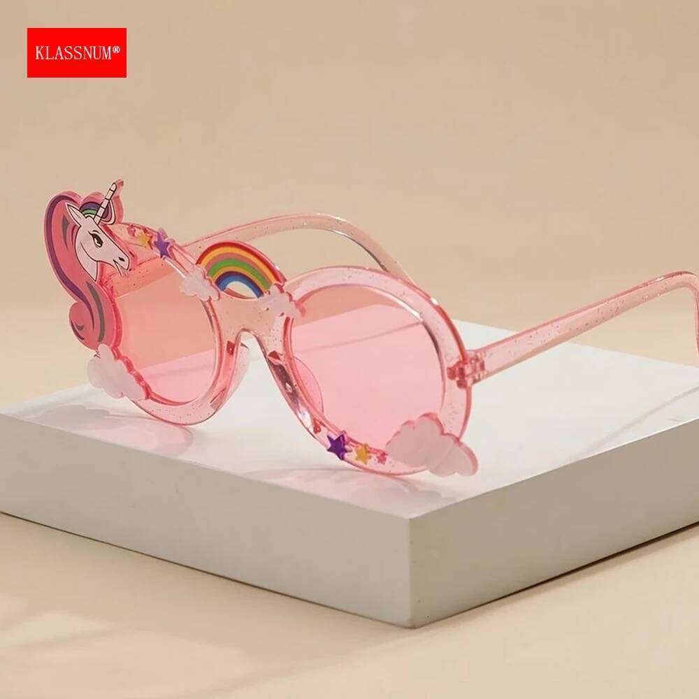 KLASSNUM Children's Cartoon Sunglasses Kids Boys Girls Cute Rainbow Sun Glasses Prop Birthday Party Decoration Z260305