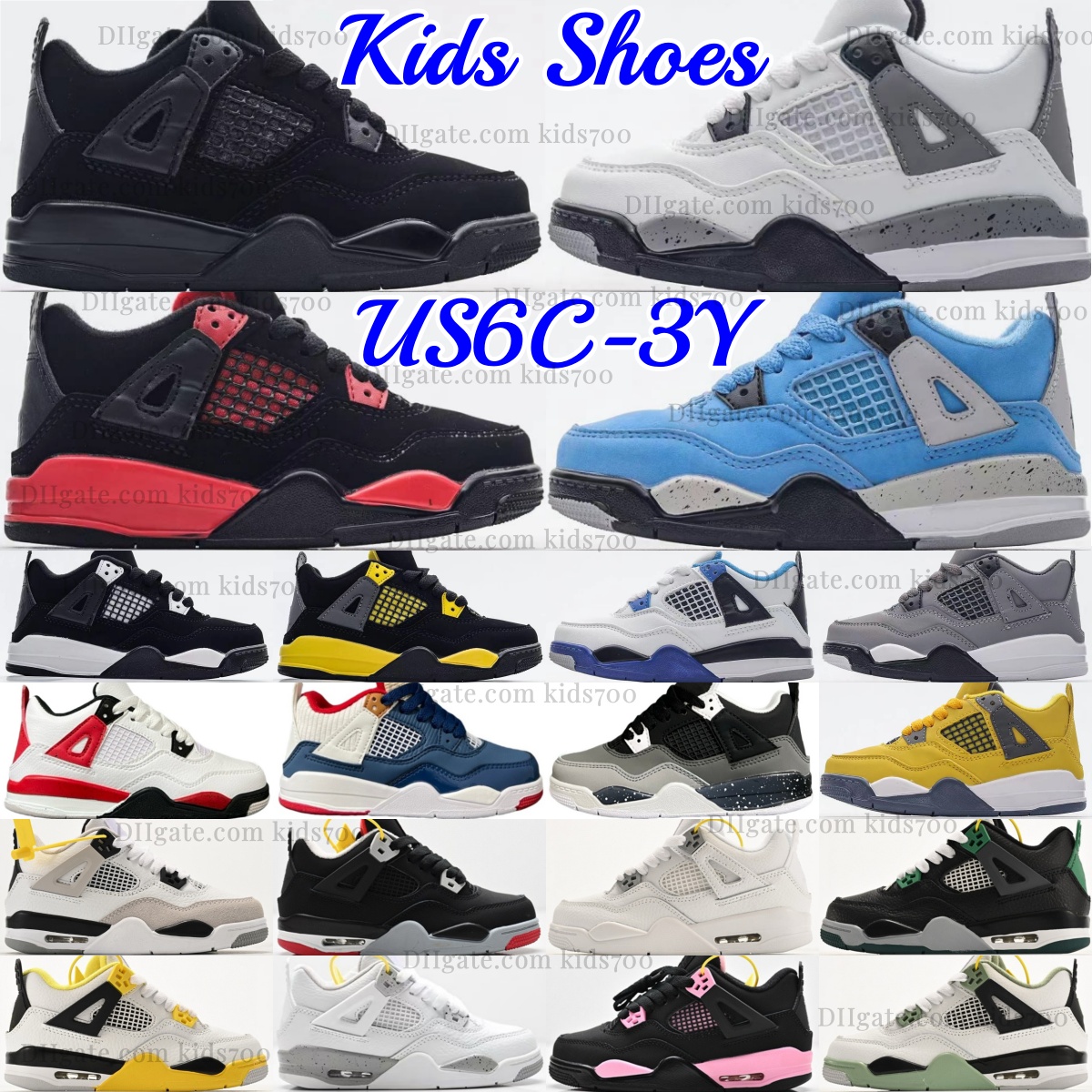 Kids Shoes Basketball Boys Girls Sneakers Designer military black cat Blue Thunder Trainers Youth Toddlers Grey Green Fire Red White Oreo Infrared Royalty Navy 22-35