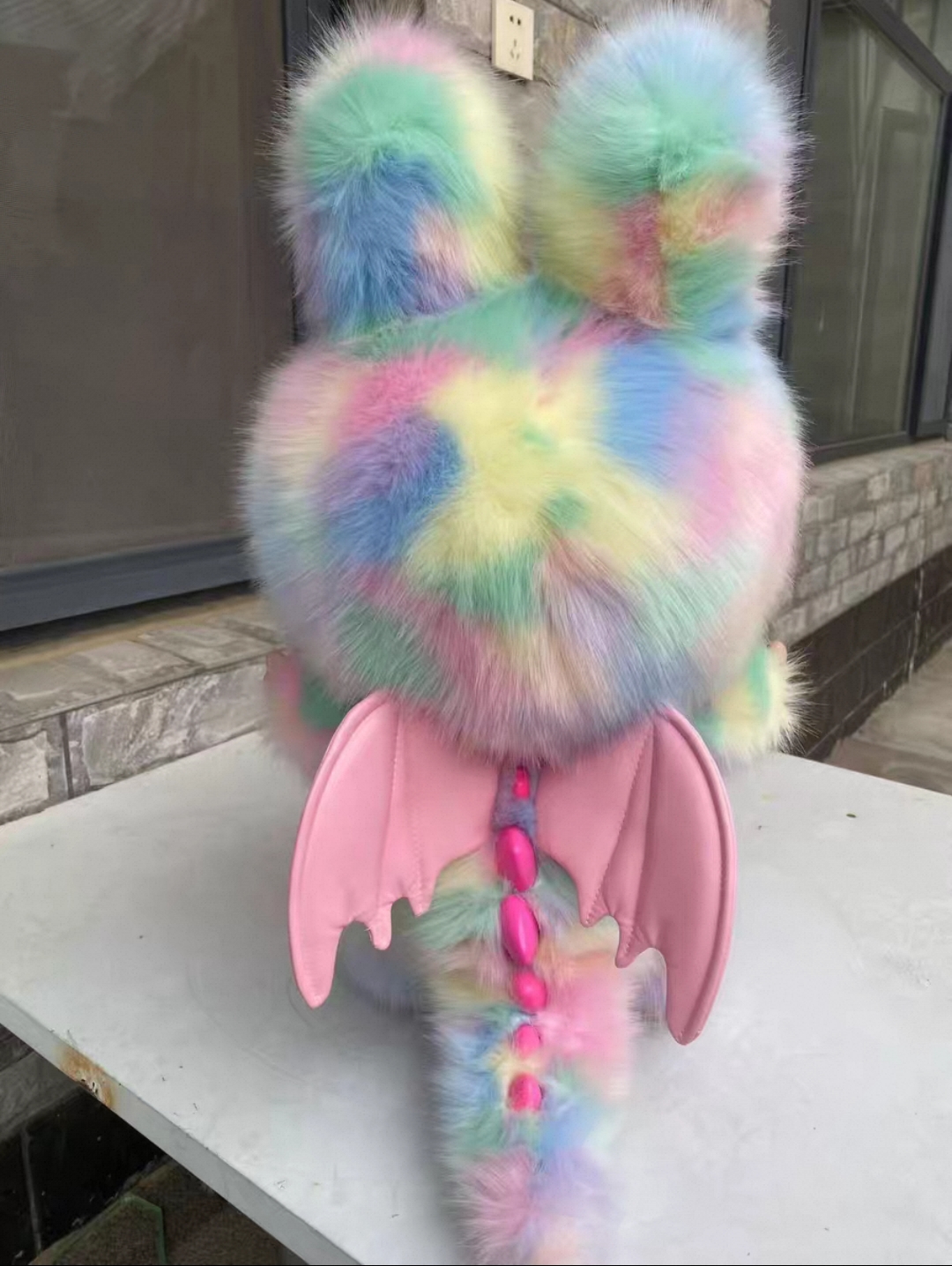 58cm Jumbo for Monsters ZIMOMO I Found You Rainbow Labubu Angel Clouds Large Plush Toy QIAOWANTONG
