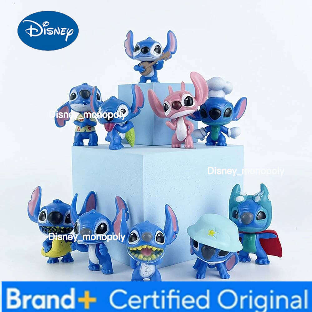 Disney Stitch Figure Toy Set Cartoon Mini Doll Models Cake Decoration Accessories PVC Anime Angel Table Ornaments Kids Birthday Gifts H260105 H260105