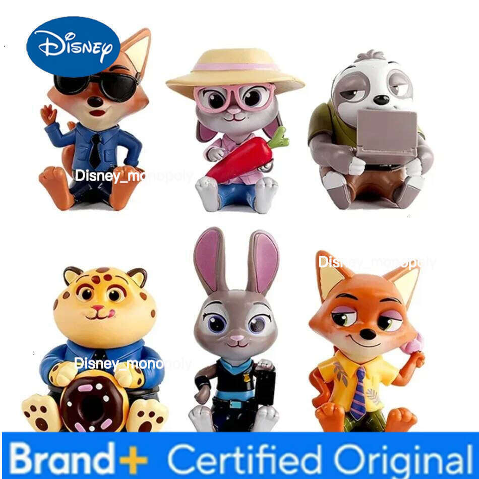Disney Hot Zootopia Series Good Sitting Blind Box Figurines Cute Judith Nick Flash Finnick Desktop Ornaments Kids Birthday Gifts H260105 H260105