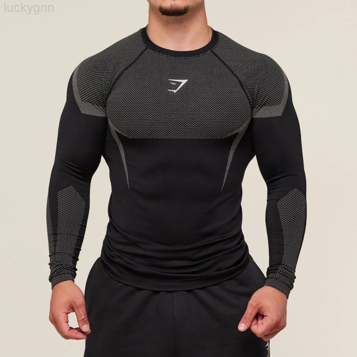gymsharkmen designer New Running Sports Fitness Top Running Long Sleeve Stretch