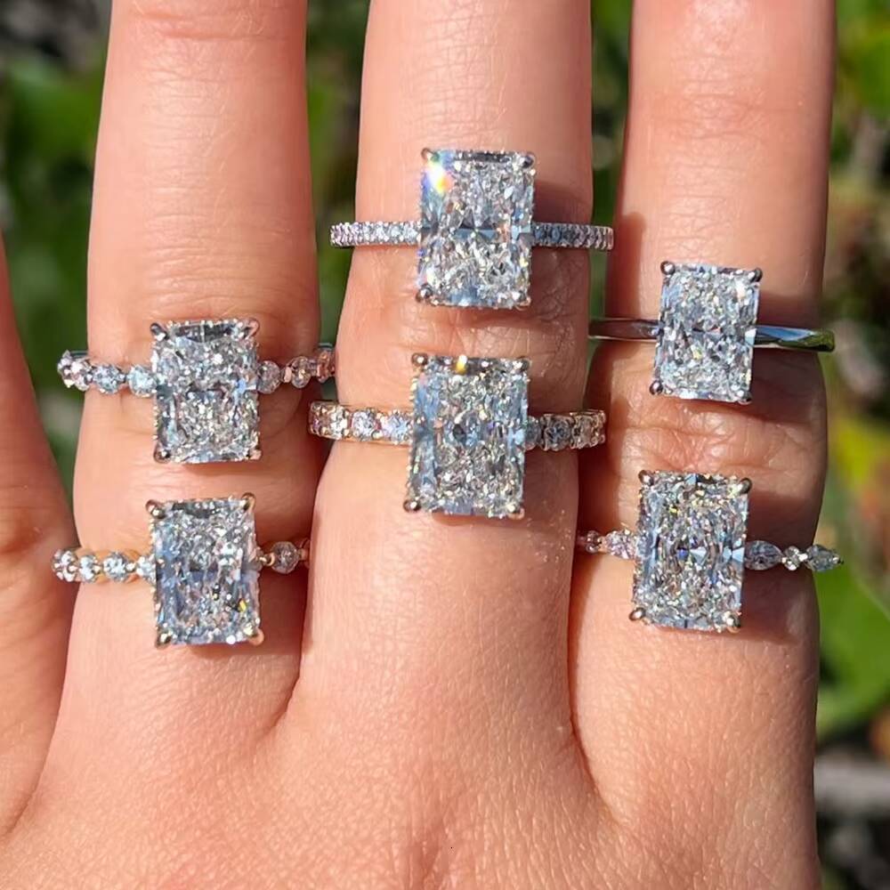 2026 Hot IGI Certified Lab Grown Diamond Ring CVD HPHT 5ct Radiant Cut Diamonds Engagement Wedding Rings Customize 14K 18K Gold