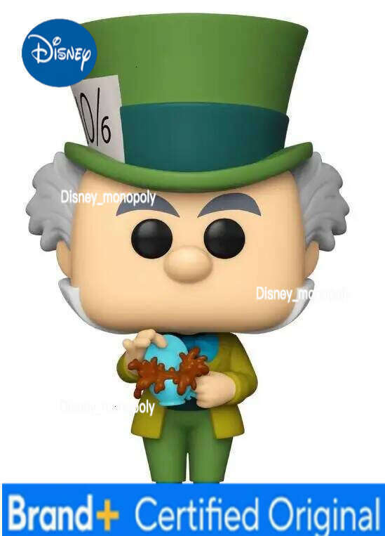 Disney in Wonderland 70th Mad Hatter Queen of Hearts Alice Curtsying Vinyl Action Figures Collection Model Toys for Children H260105