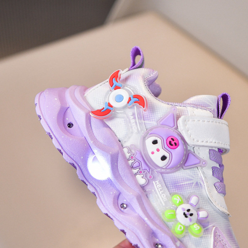 kids trainers led lights mesh breathable childrens sports princess pink purple shoes sneakers