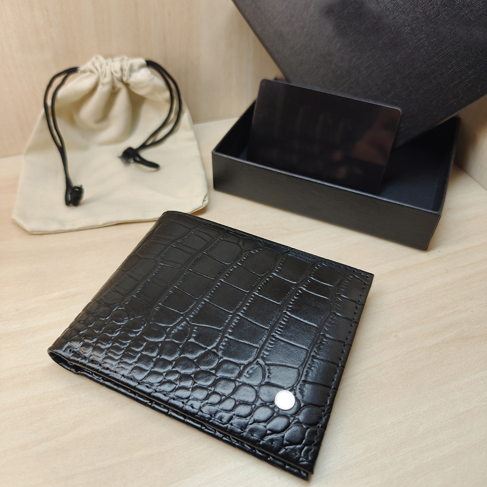 Anti theft brush wallet ultra-thin design handmade crocodile leather wallet for cardholders can accommodate 8+pieces storage bag original box handbag