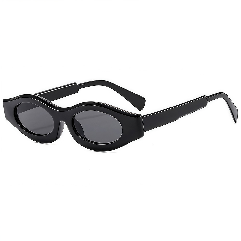 New Fashion Niche Oval Small Frame Ins Personality Party Casual Outdoor Sun Protection Street Style Sunglasses Trend