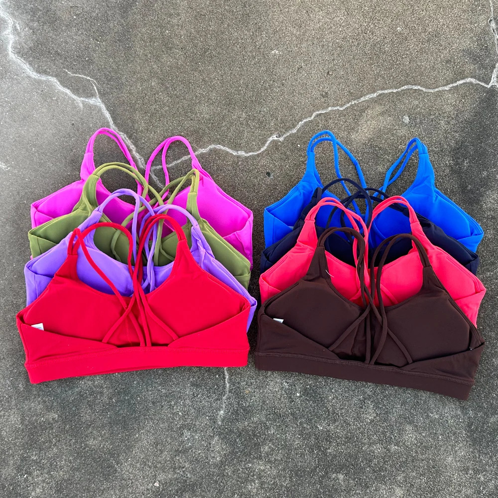 Women Sports Bra Cross Strap Top Women Push Up Sport Bra Yoga Gym Crop Top Brassiere Fitness Top Sport Bra Breathable Bras 260106