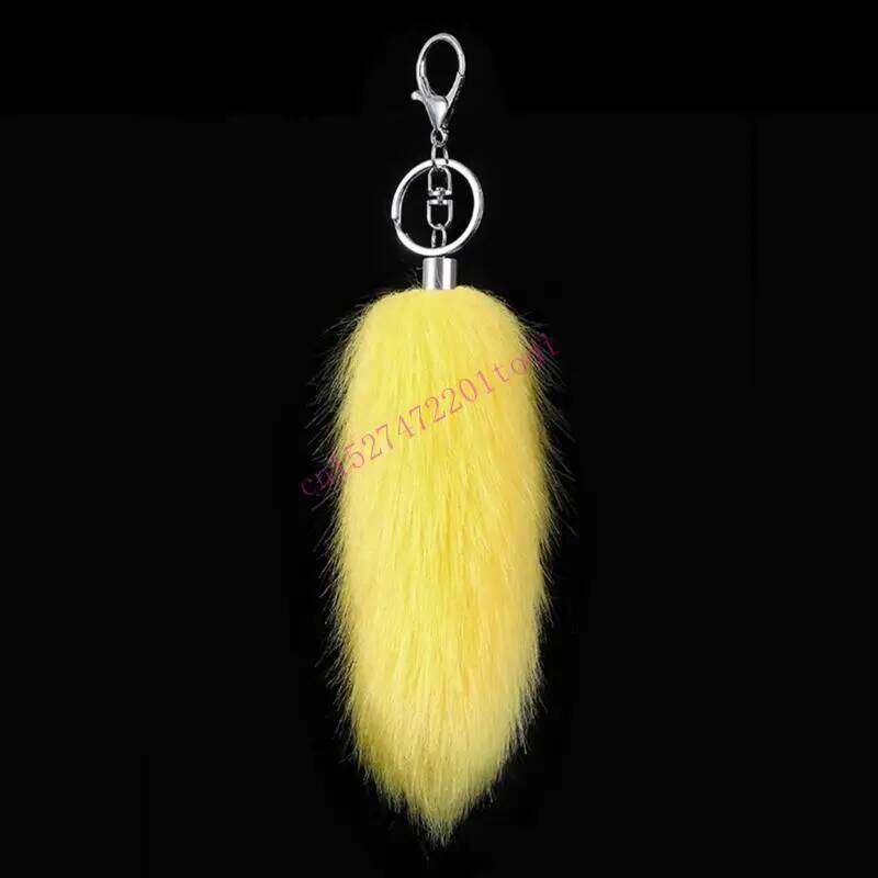 M76B Handmade Faux Animal Tail Key Holder Stylish Bag Decoration Backpack Ornament XJ260106