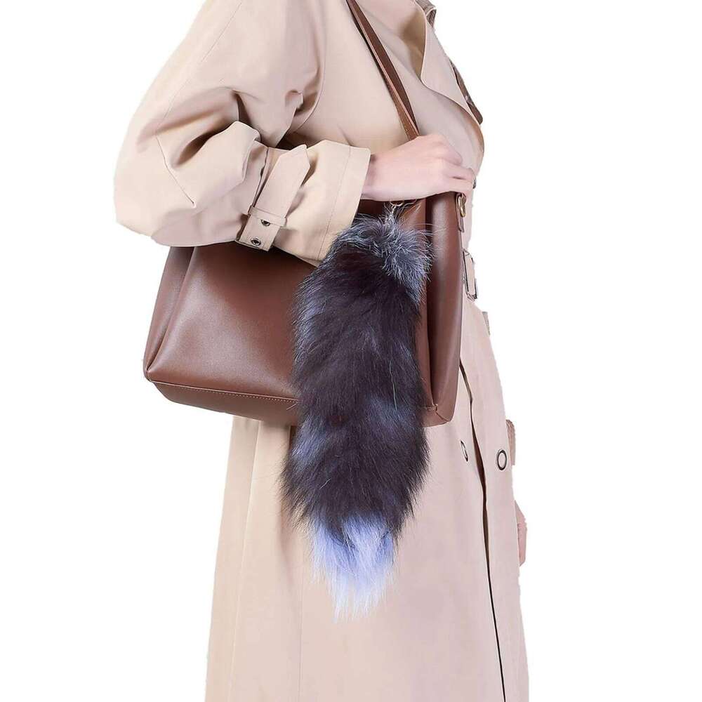 Fluffy Faux Therian Fox Tail Fur Key Chain Keychain Pendant Gift For Women Girl XJ260106